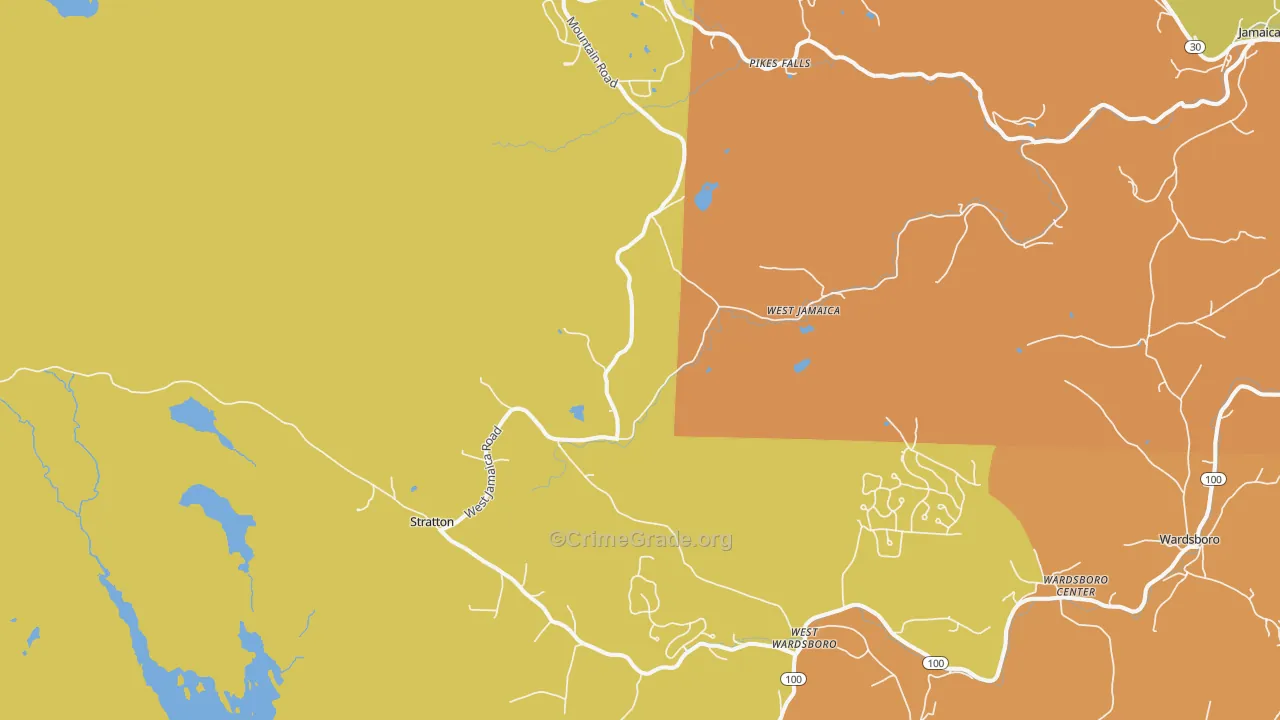 West Wardsboro, VT Map of Vandalism Rates