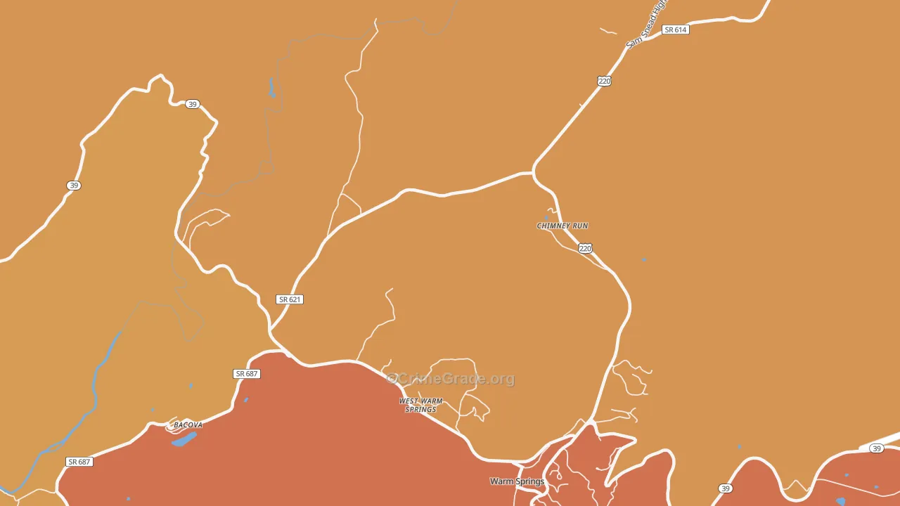 West Warm Springs, VA Map of Vandalism Rates