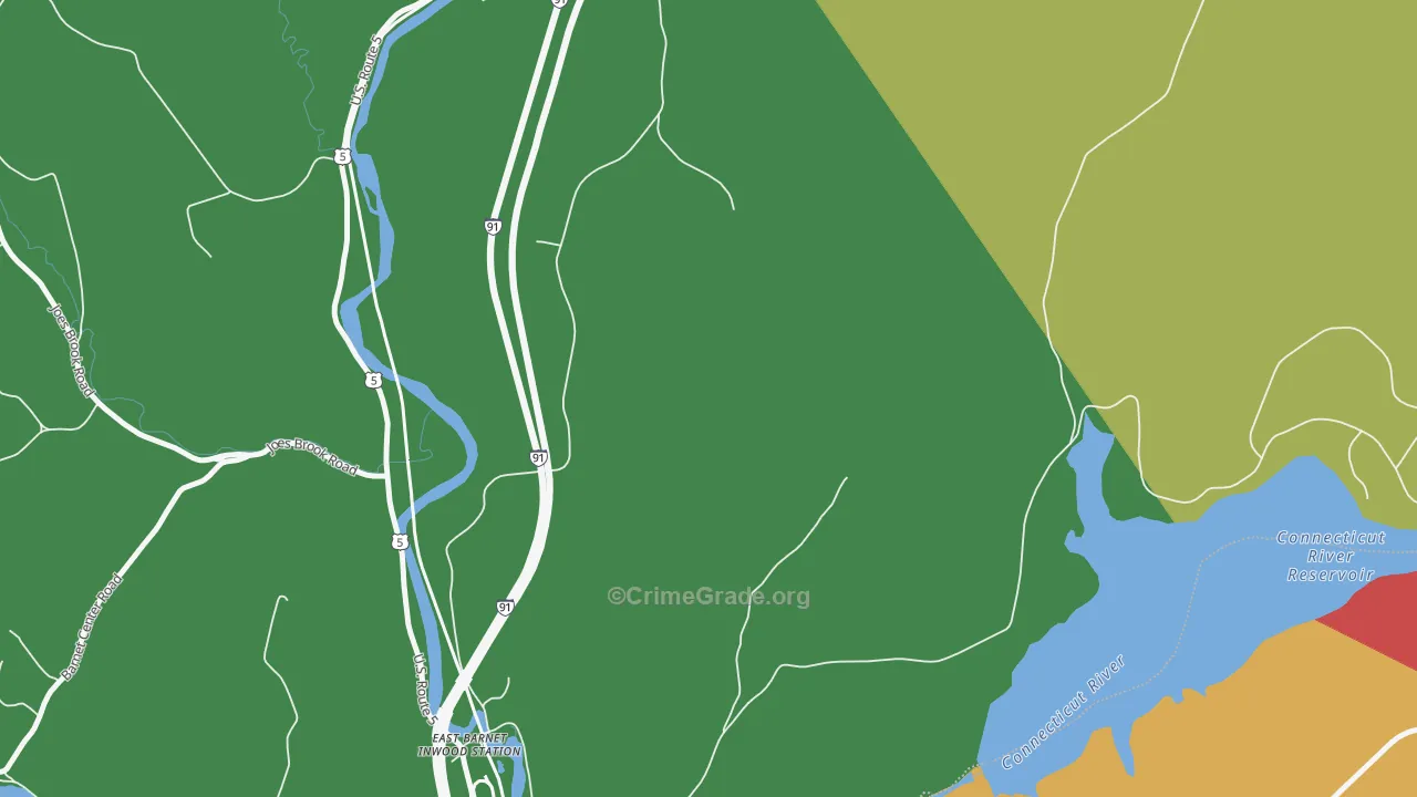 West Waterford, VT Map of Vandalism Rates