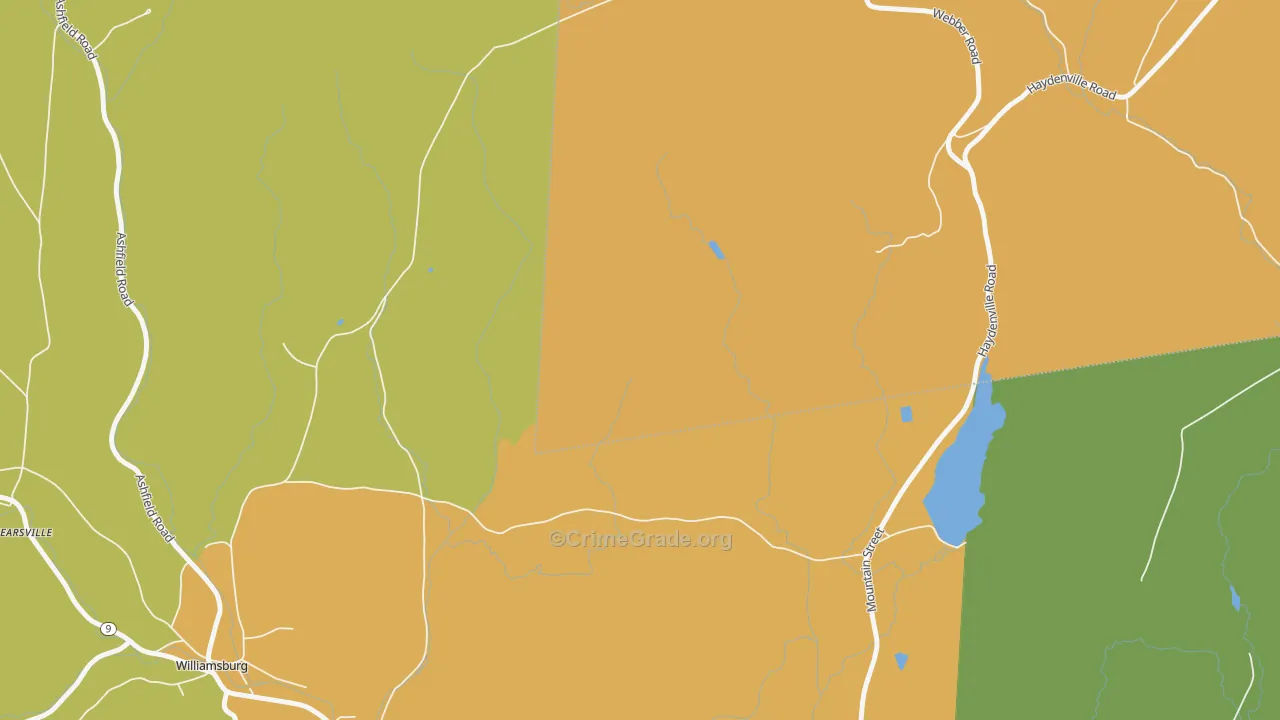 West Whately, MA Map of Vandalism Rates