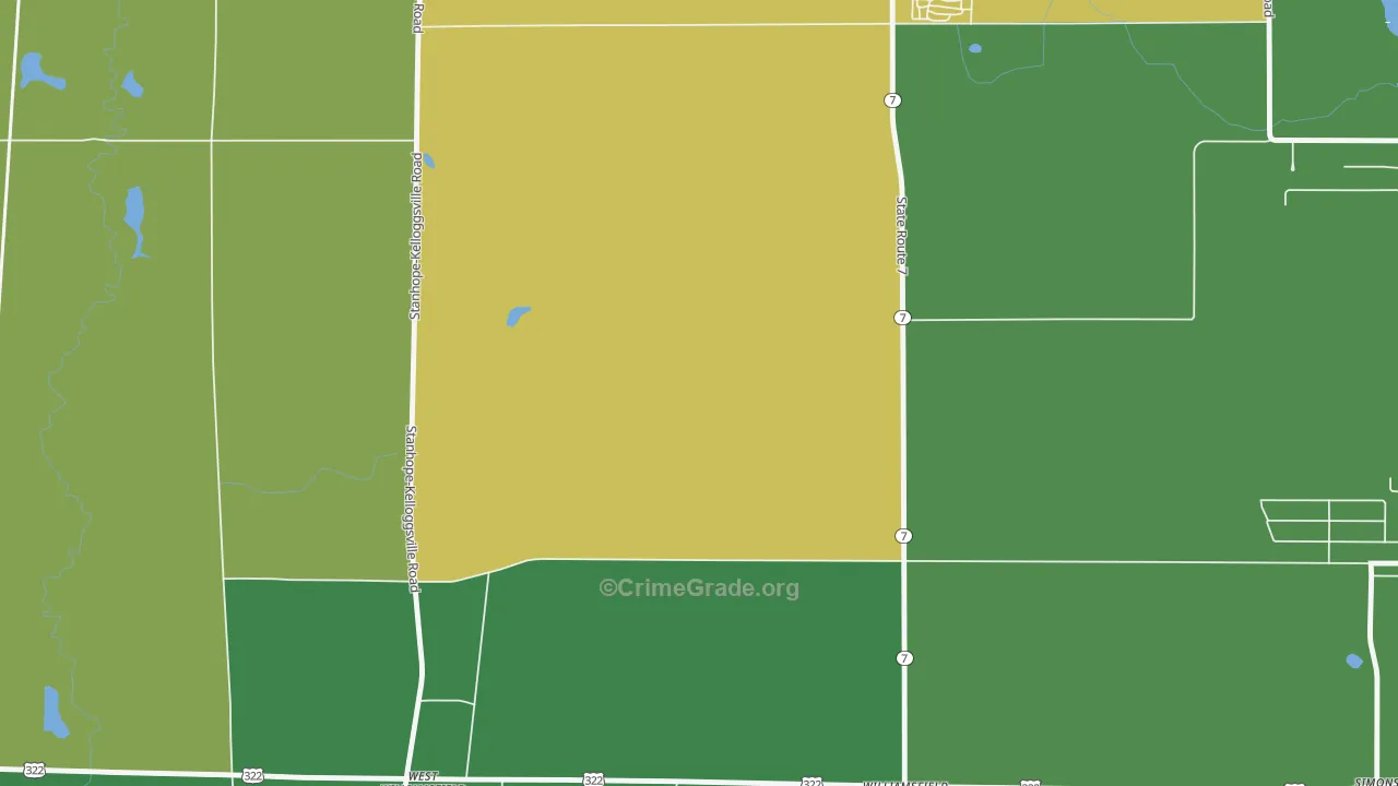 West Williamsfield, OH Map of Vandalism Rates