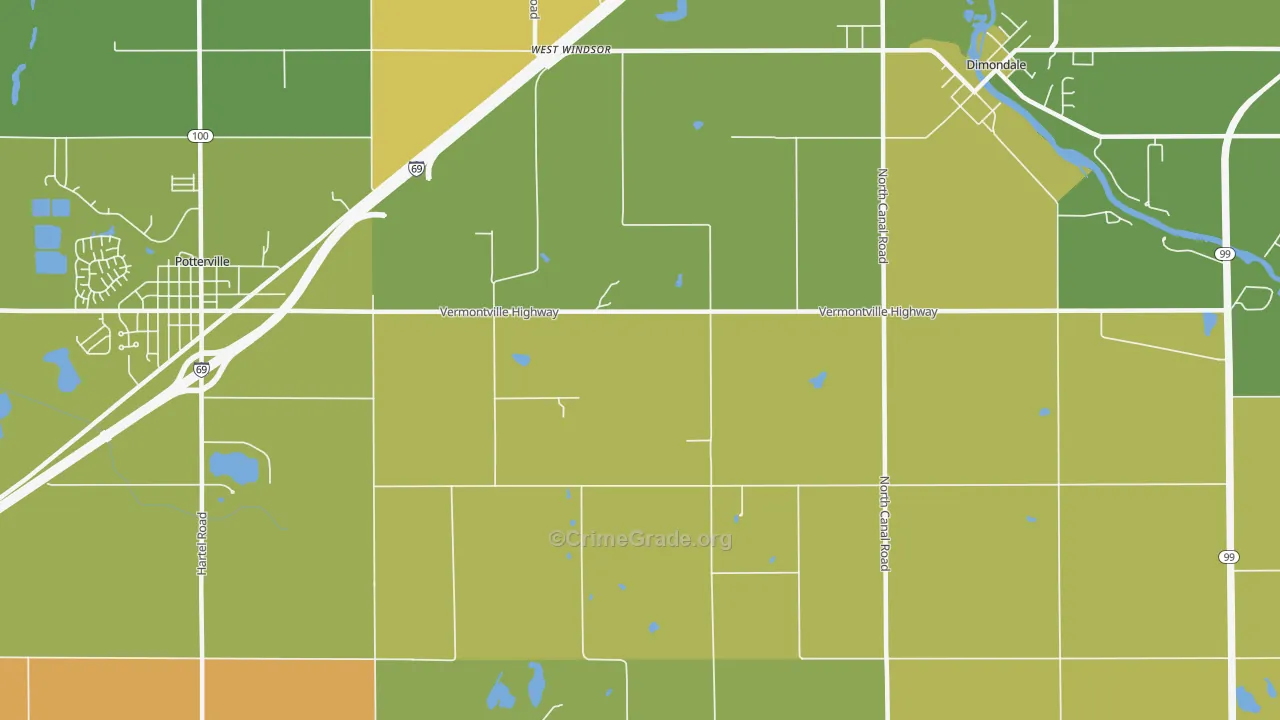 West Windsor, MI Map of Vandalism Rates