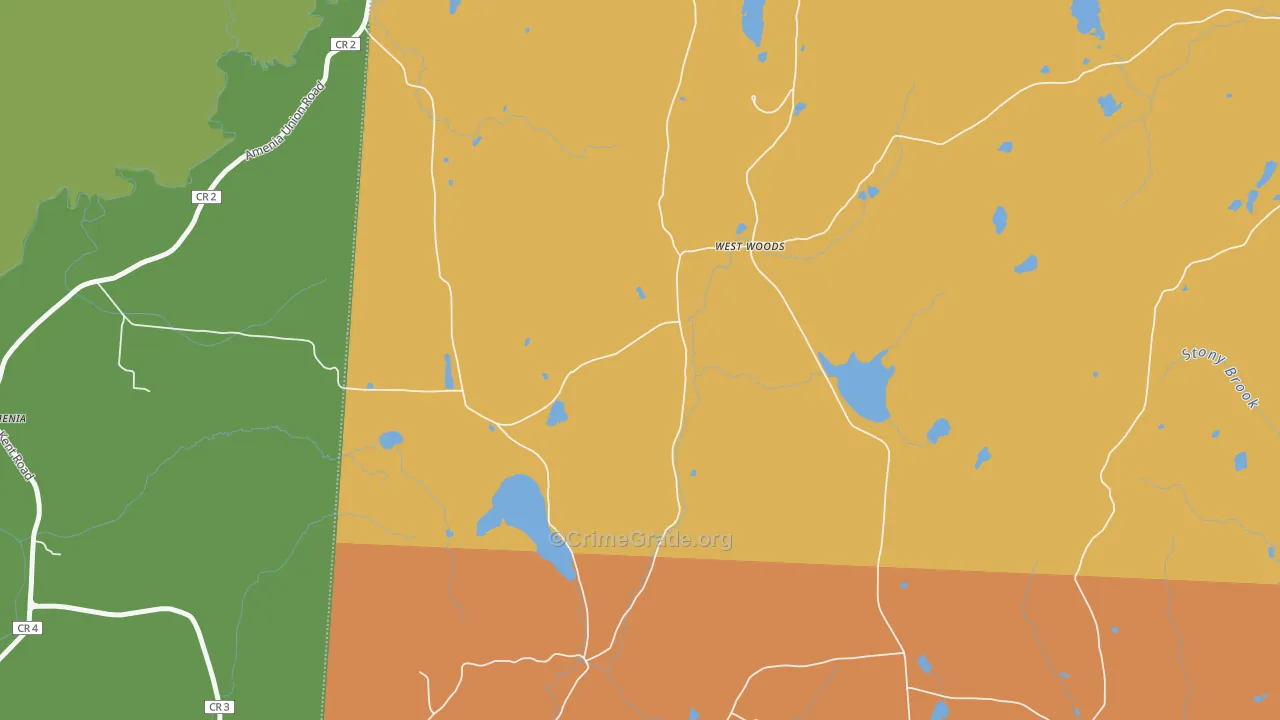 West Woods, CT Map of Vandalism Rates