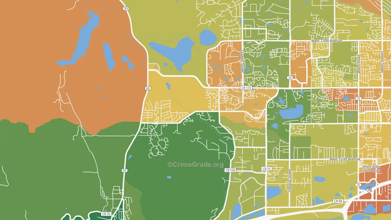 West Woods, Golden, CO Map of Vandalism Rates