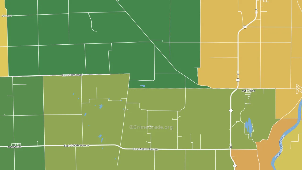 West York, IL Map of Vandalism Rates
