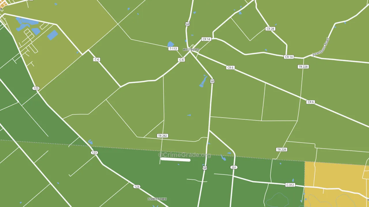 Westboro, OH Map of Vandalism Rates