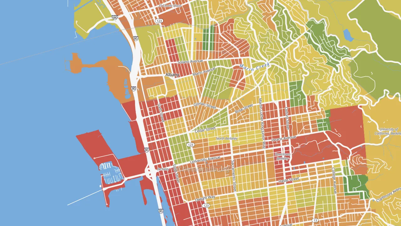 Westbrae, Berkeley, CA Map of Vandalism Rates