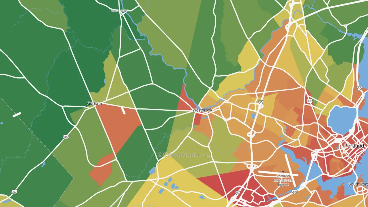 Westbrook, ME Map of Vandalism Rates