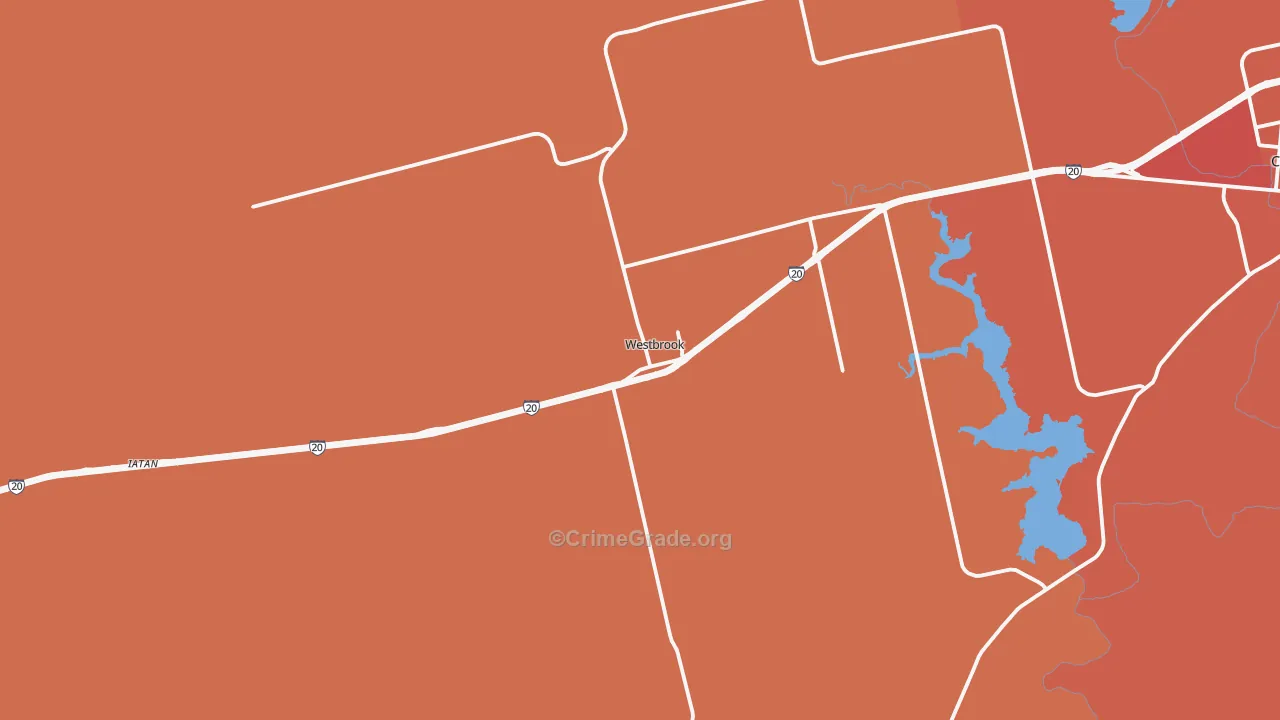 Westbrook, TX Map of Vandalism Rates