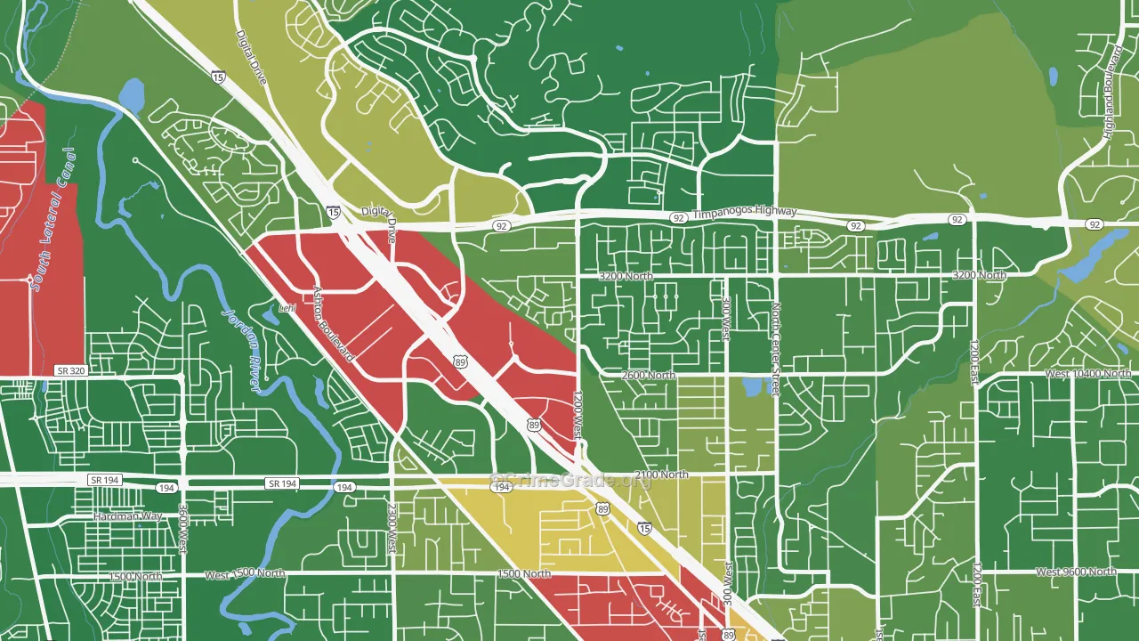 Westbury, Lehi, UT Map of Vandalism Rates