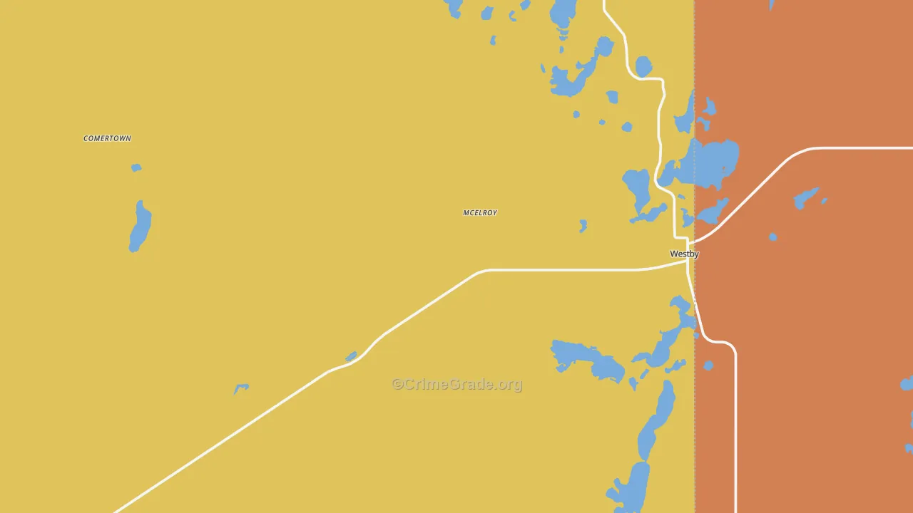 Westby, MT Map of Vandalism Rates