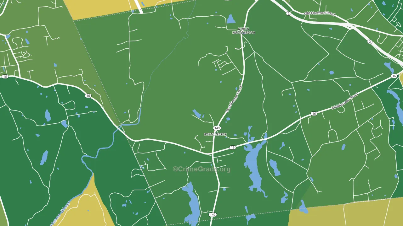 Westchester, CT Map of Vandalism Rates