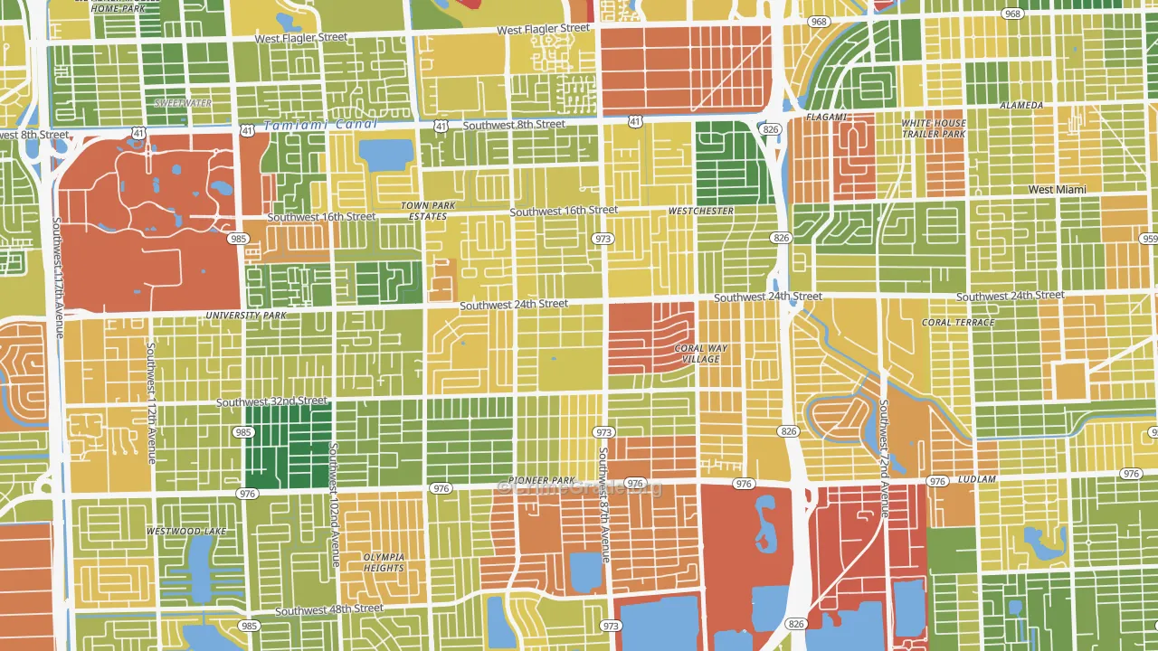 Westchester, FL Map of Vandalism Rates