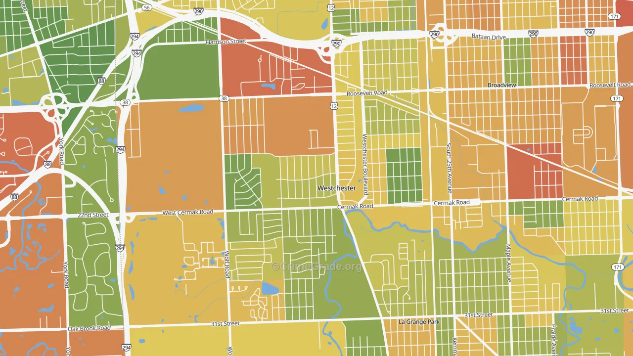 Westchester, IL Map of Vandalism Rates