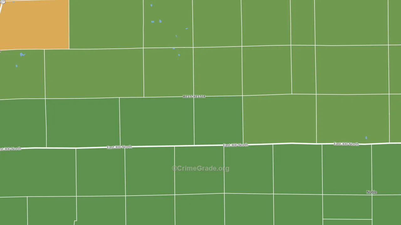 Westchester, IN Map of Vandalism Rates