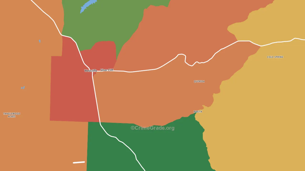Westcliffe, CO Map of Vandalism Rates