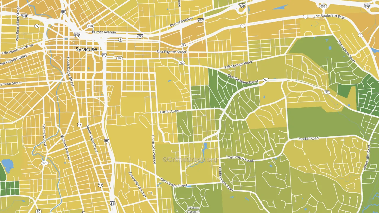 Westcott, Syracuse, NY Map of Vandalism Rates