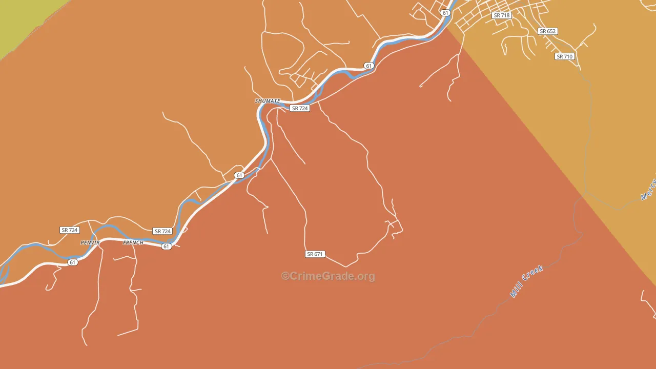 Western, VA Map of Vandalism Rates