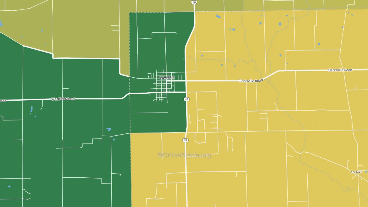 Westfield, IL Map of Vandalism Rates