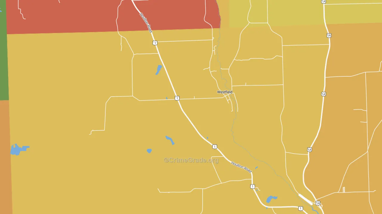 Westfield, ME Map of Vandalism Rates