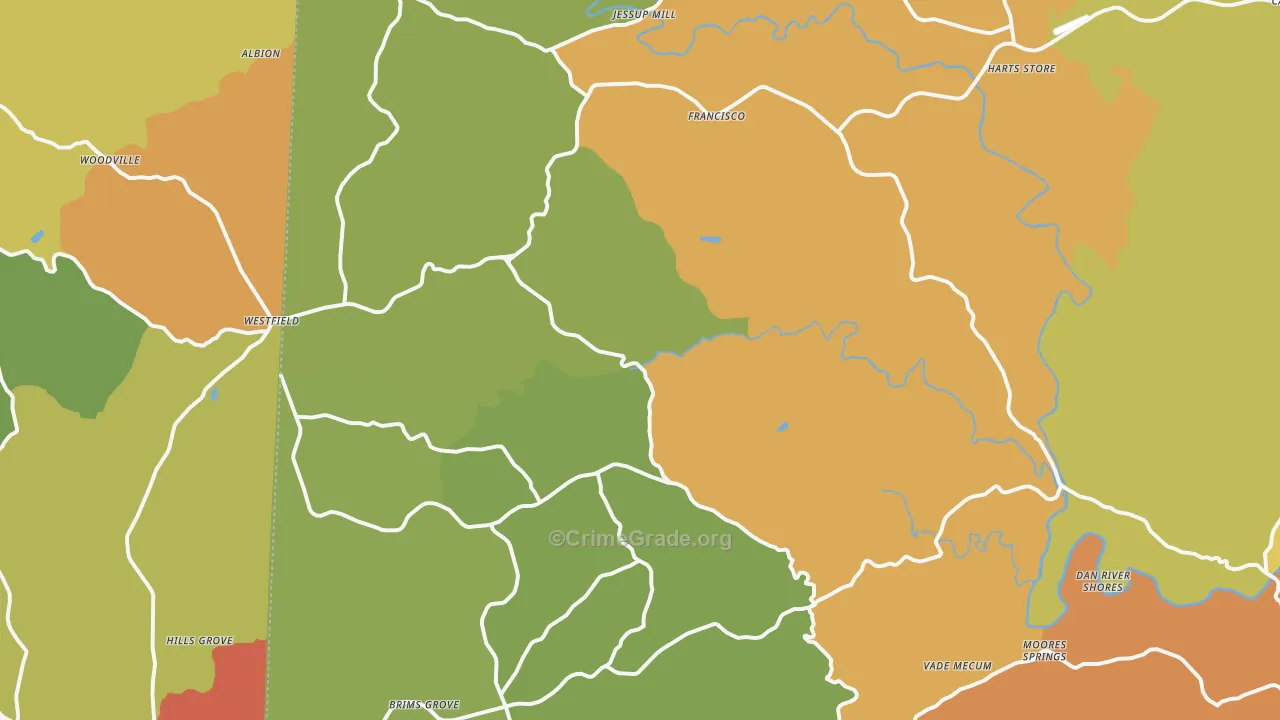 Westfield, NC Map of Vandalism Rates