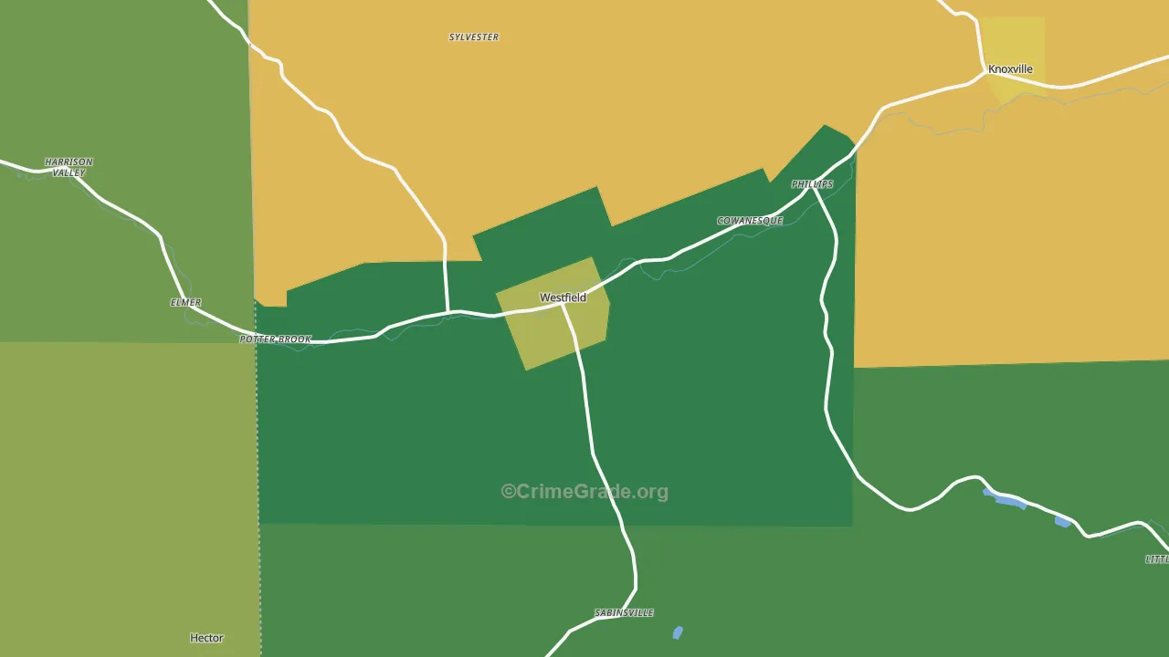 Westfield, PA Map of Vandalism Rates