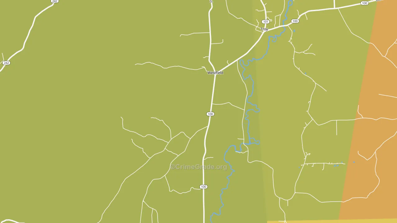 Westfield, VT Map of Vandalism Rates