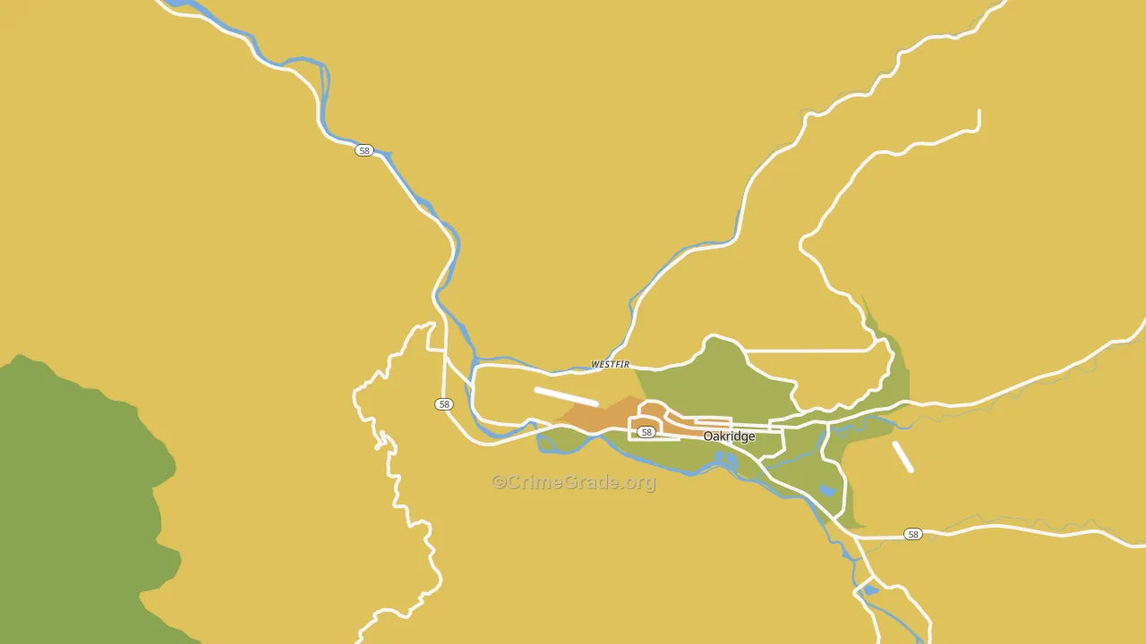 Westfir, OR Map of Vandalism Rates