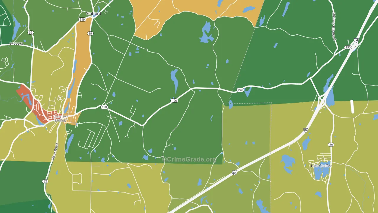 Westford, CT Map of Vandalism Rates