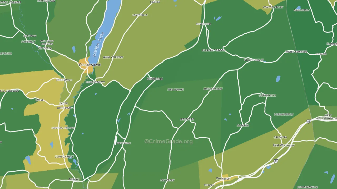Westford, NY Map of Vandalism Rates
