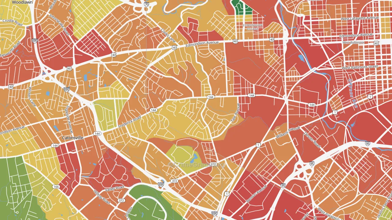 Westgate, Baltimore, MD Map of Vandalism Rates