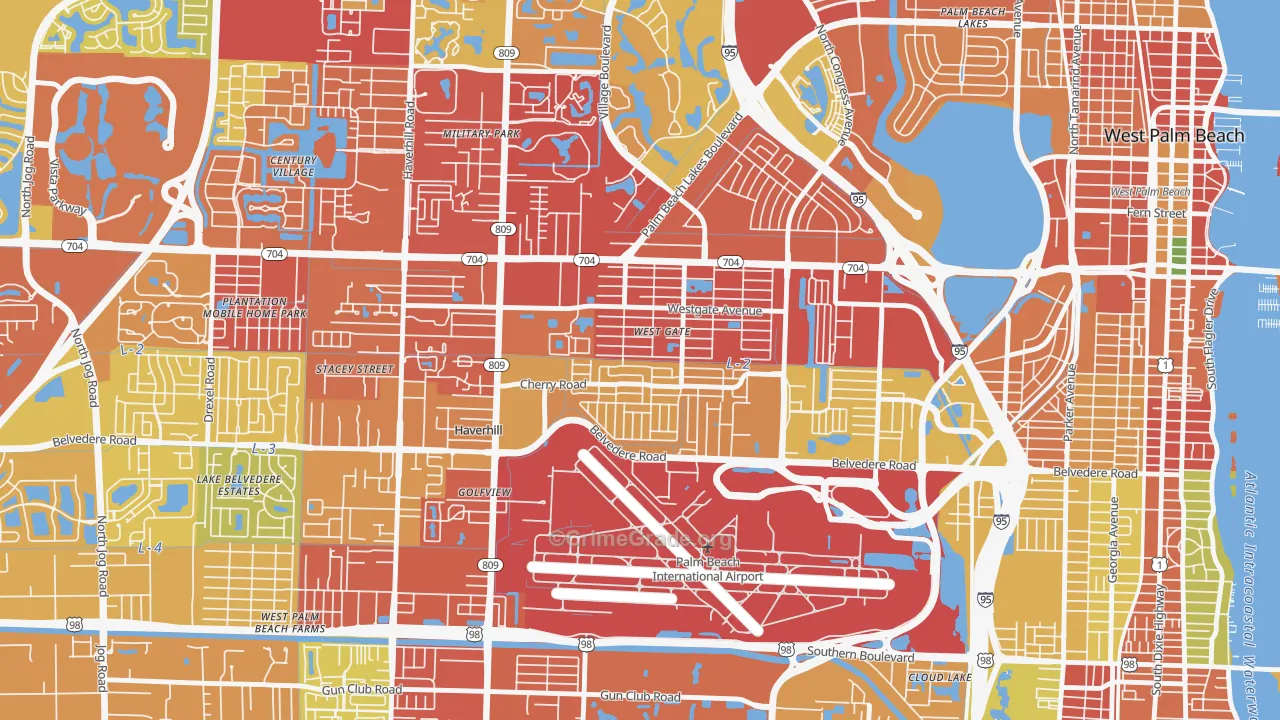Westgate, FL Map of Vandalism Rates
