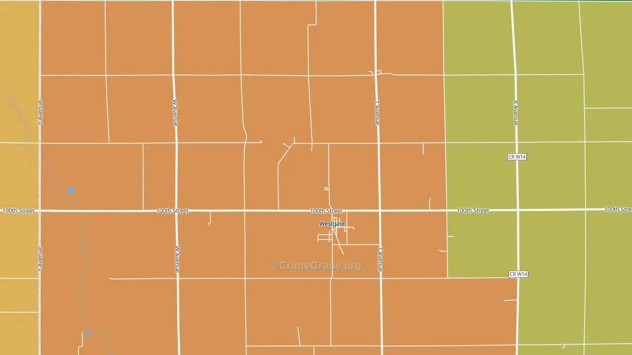 Westgate, IA Map of Vandalism Rates
