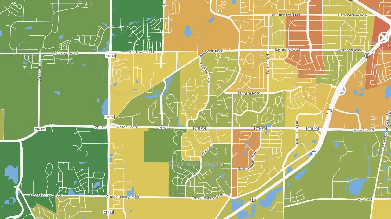 Westhaven Trails, Madison, WI Map of Vandalism Rates