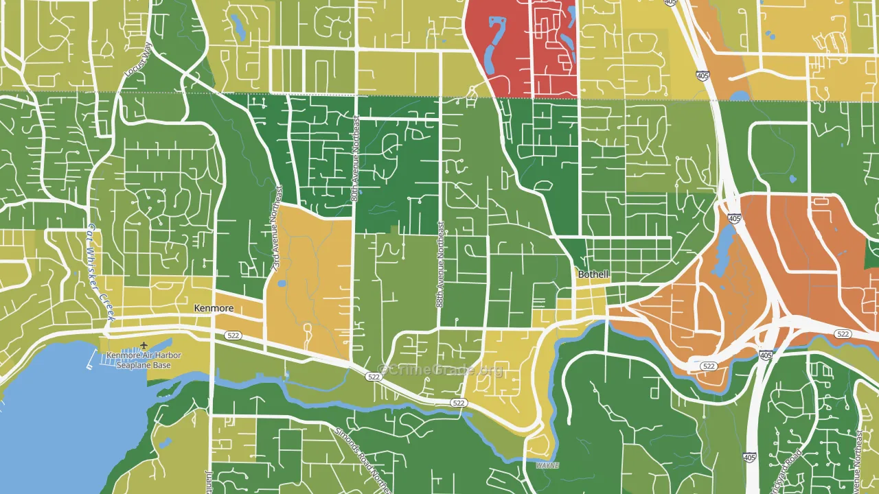 Westhill, Bothell, WA Map of Vandalism Rates