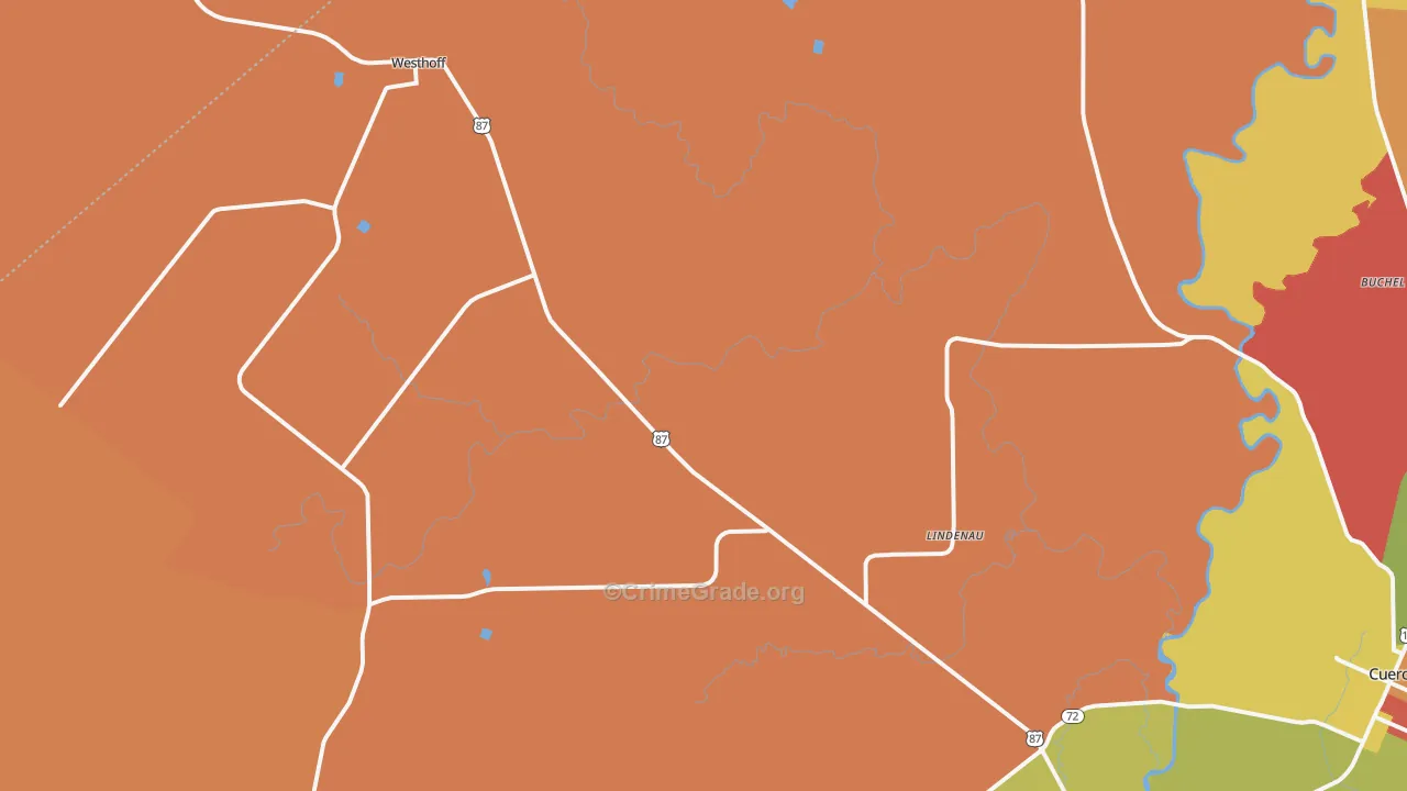 Westhoff, TX Map of Vandalism Rates