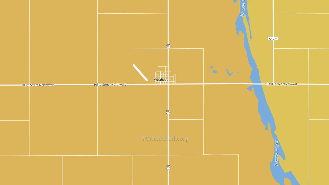 Westhope, ND Map of Vandalism Rates