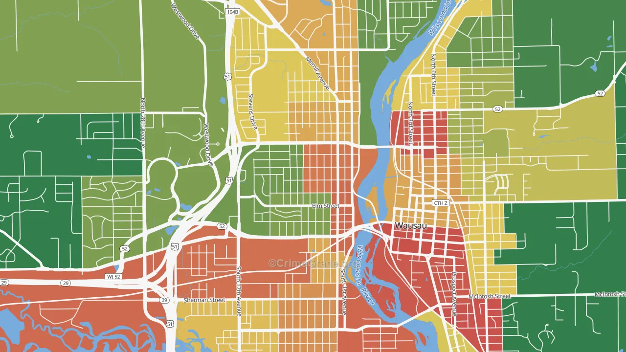 Westies, Wausau, WI Map of Vandalism Rates