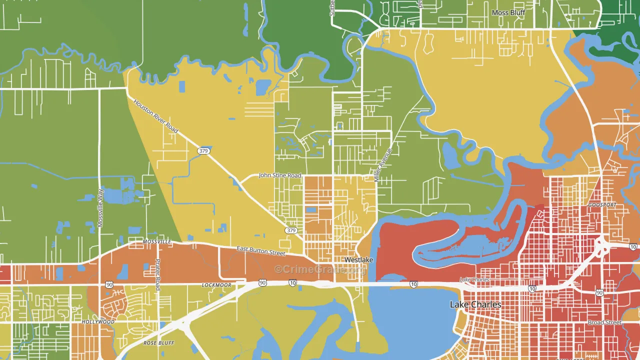 Westlake, LA Map of Vandalism Rates