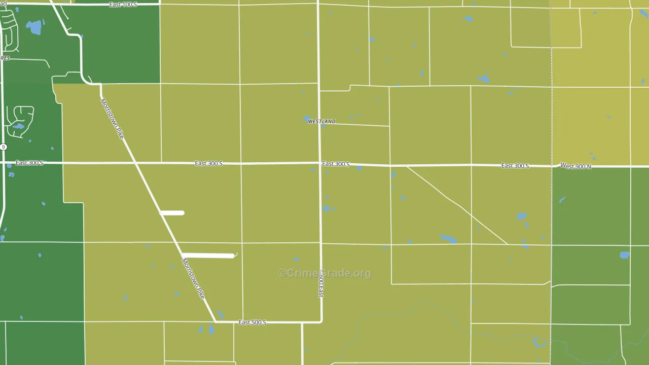Westland, IN Map of Vandalism Rates