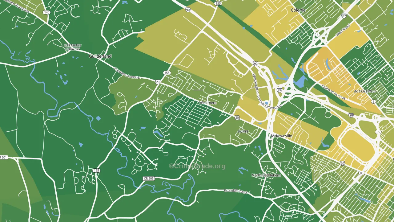 Westmere, NY Map of Vandalism Rates