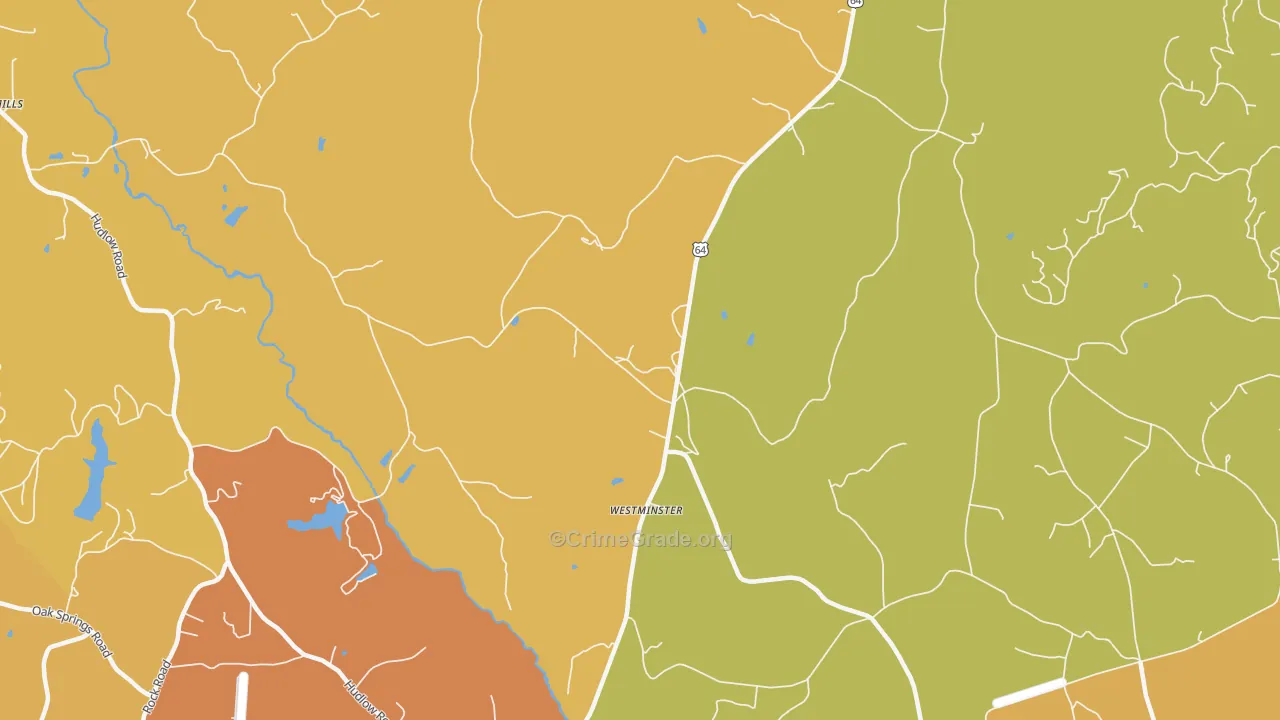 Westminster, NC Map of Vandalism Rates