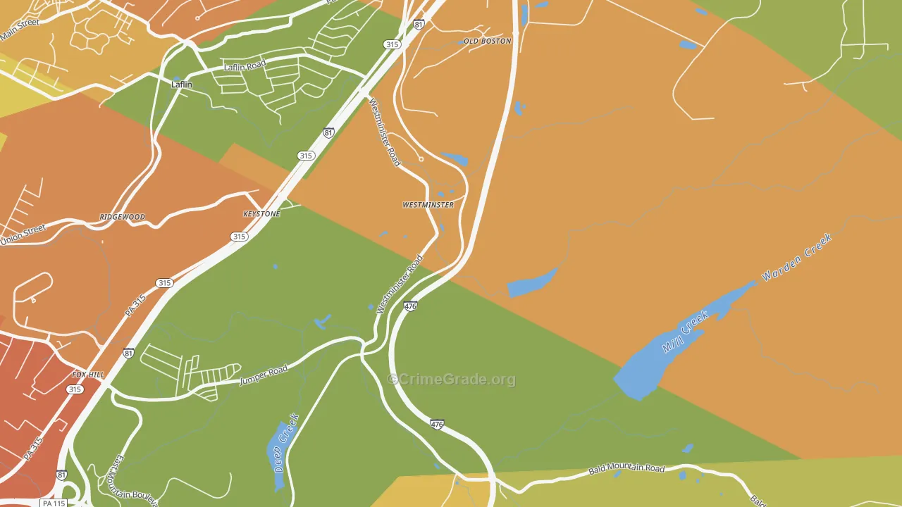 Westminster, PA Map of Vandalism Rates