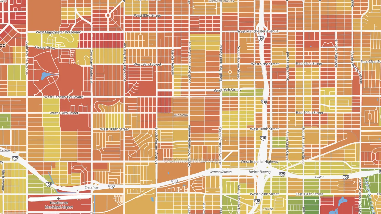 Westmont, CA Map of Vandalism Rates