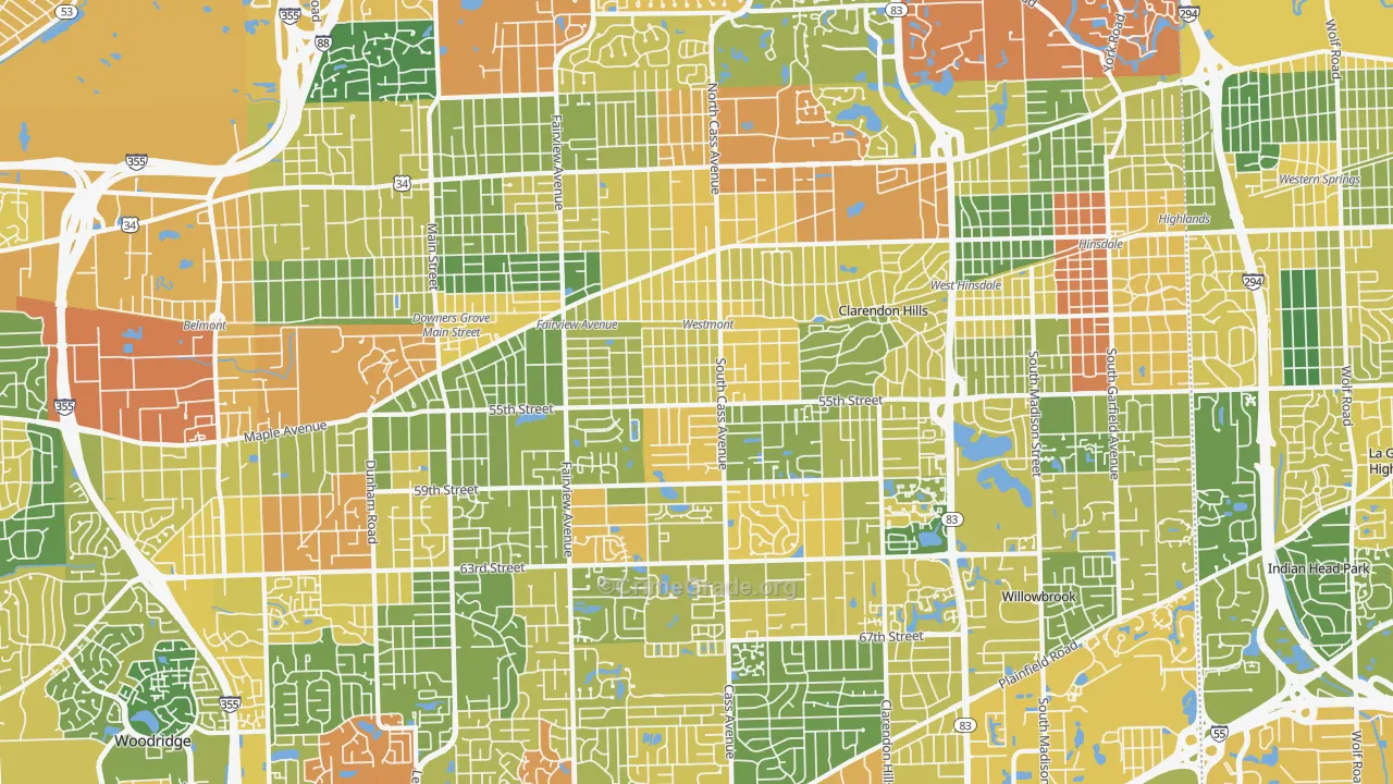 Westmont, IL Map of Vandalism Rates