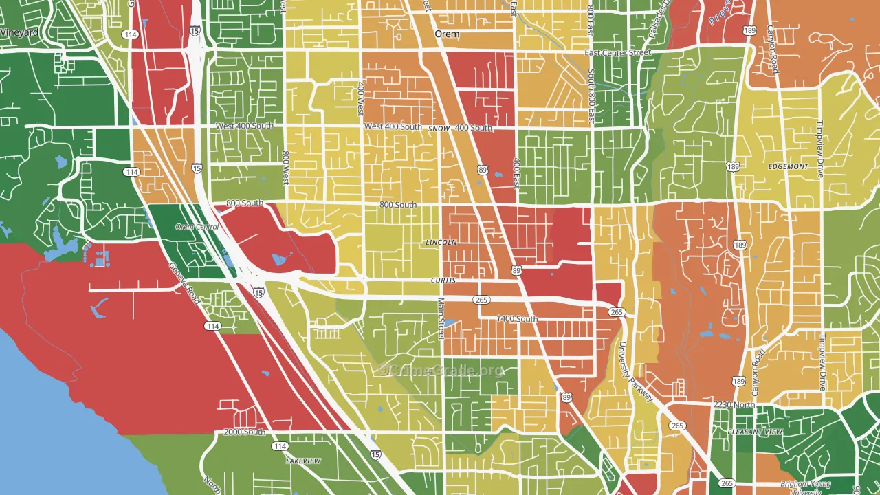 Westmore, Orem, UT Map of Vandalism Rates