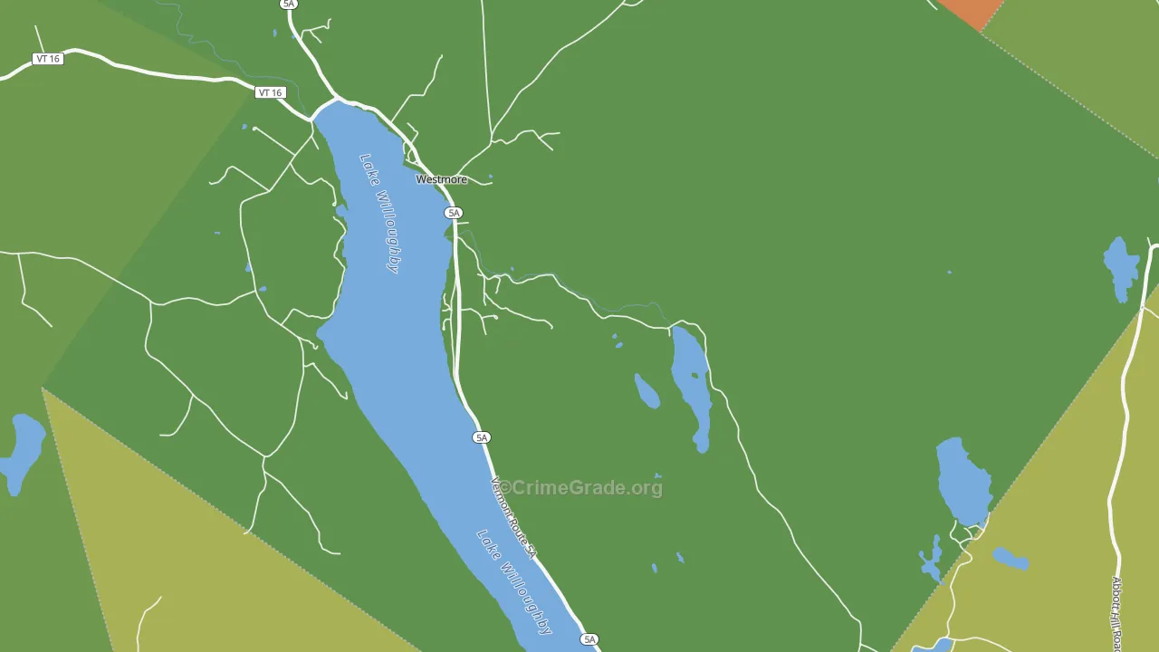 Westmore, VT Map of Vandalism Rates