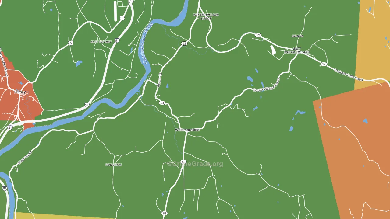 Westmoreland, NH Map of Vandalism Rates