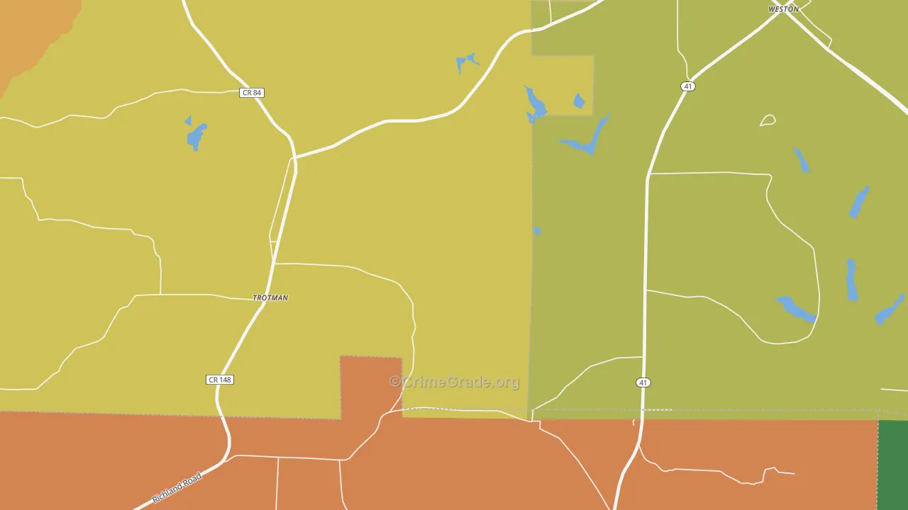 Weston, GA Map of Vandalism Rates