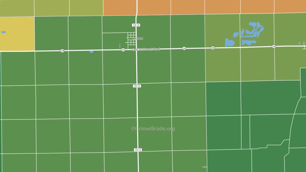 Weston, IL Map of Vandalism Rates